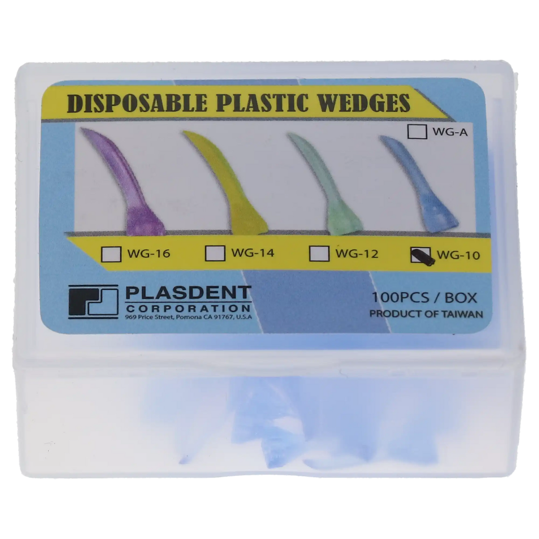 Accuwedges Plastic Wedges, Disposable, 10 mm, Extra Small, Blue, 100/Pk, WG-10