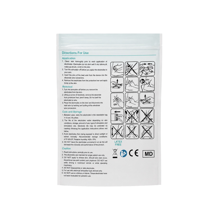 MicroTENS Replacement Electrode Pads, 2mm Pin Connector