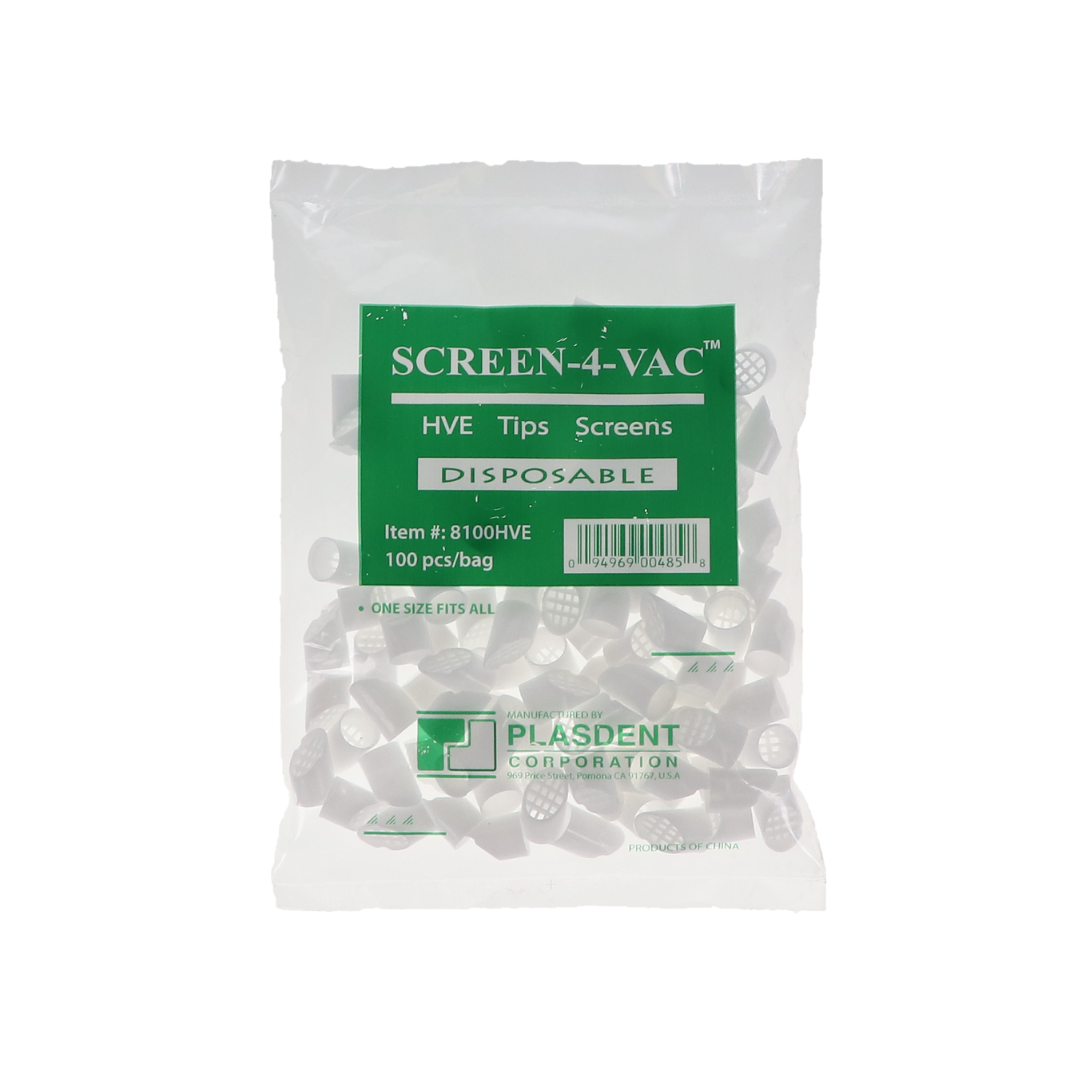 Hve Tips Screens Clear, 100Pcs/Bag